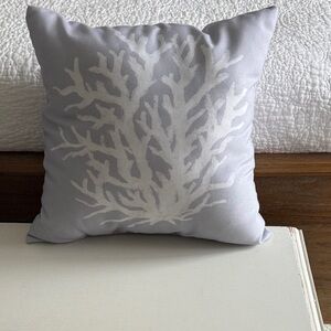 Gray Coral Pattern Throw Pillow